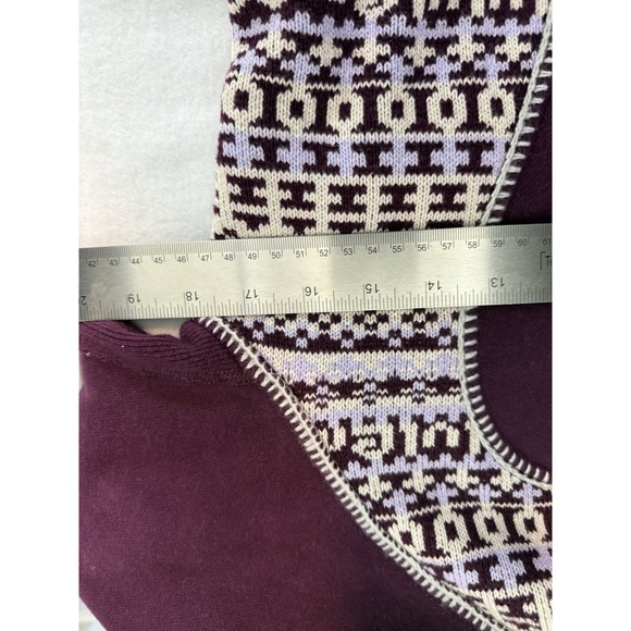 Lululemon Special Edition Fair Isle Knit Sweater Scuba Hoodie Womens Sz 6 Plum - Picture 10 of 12